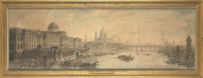 Somerset House, St. Pauls Kathedrale und Blackfriars Brücke von Louis Jean Desprez